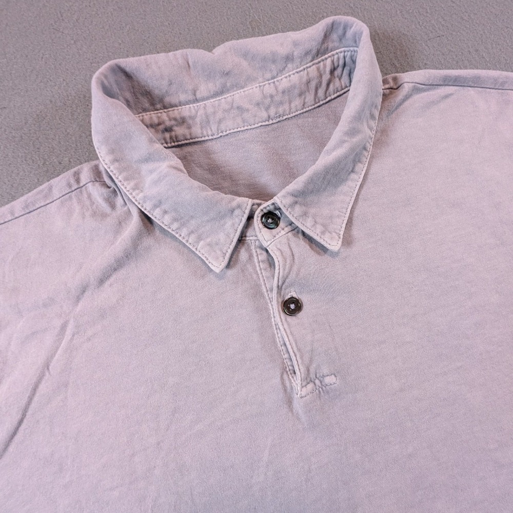 James Perse Polo Shirt Mens Size 3 Purple Grey Supima Cotton Short Sleeve